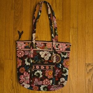 Vera Bradley Pink and Brown Floral Tote Bag
